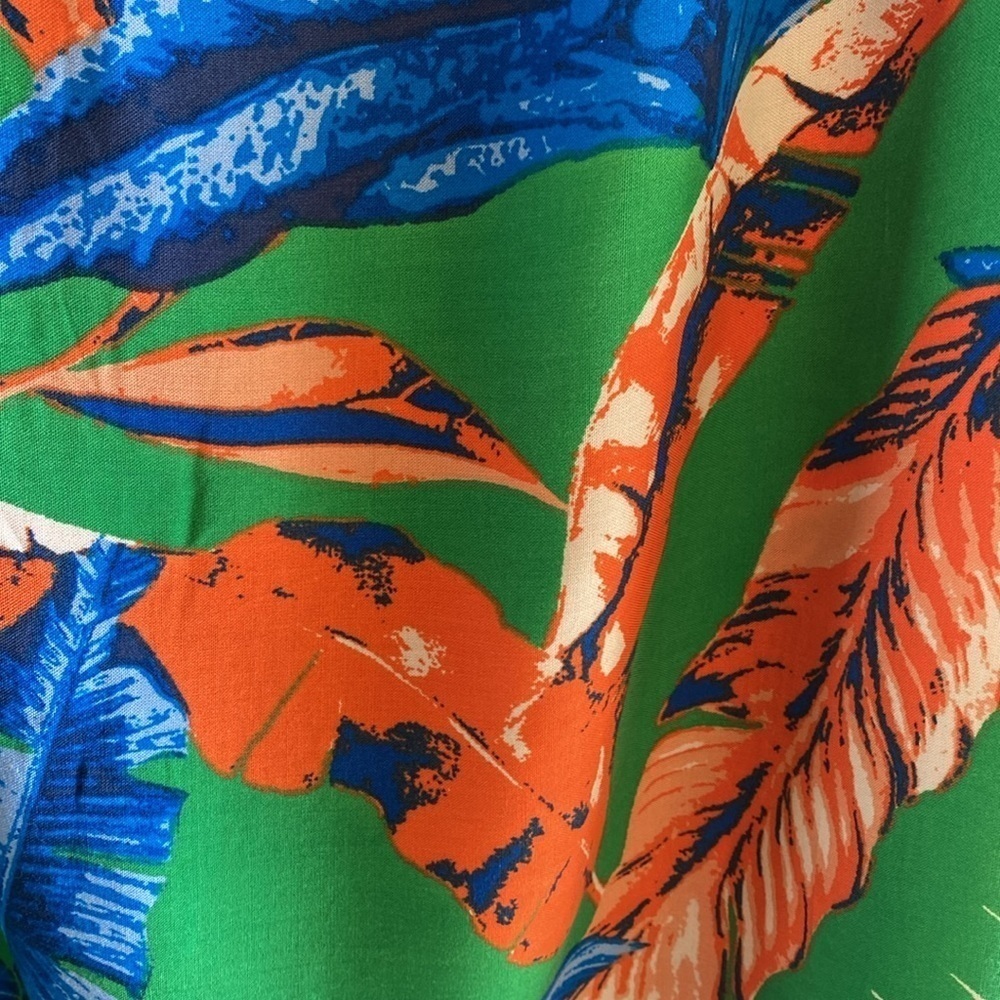 Free Market by Flying Tomato scoop elastic neck short sleeve tropical dress L - Picture 5 of 8